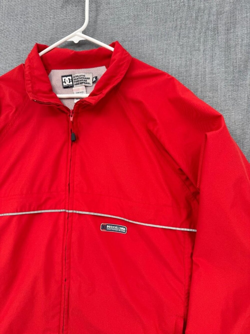 Vtg DC Shoes Windbreaker Jacket Mens XL Red Full Zip Jacket Y2K